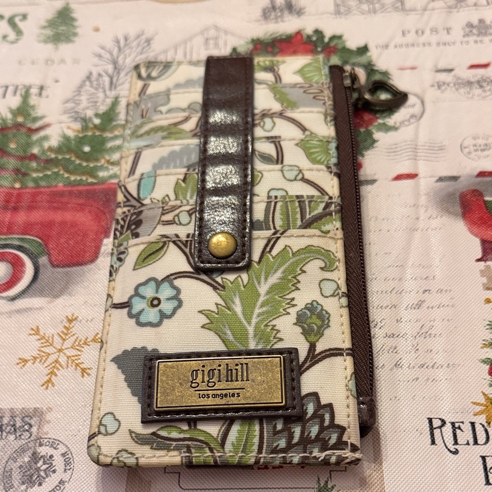 Gigihill Floral Wallet with Brown Accents